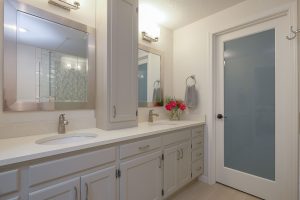 Custom-built bathroom vanities